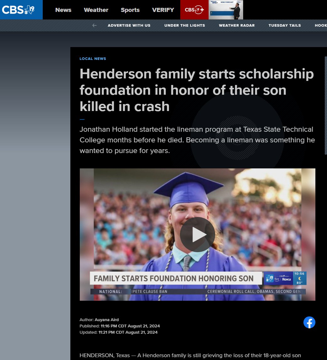 KETK: Henderson family starts scholarship foundation