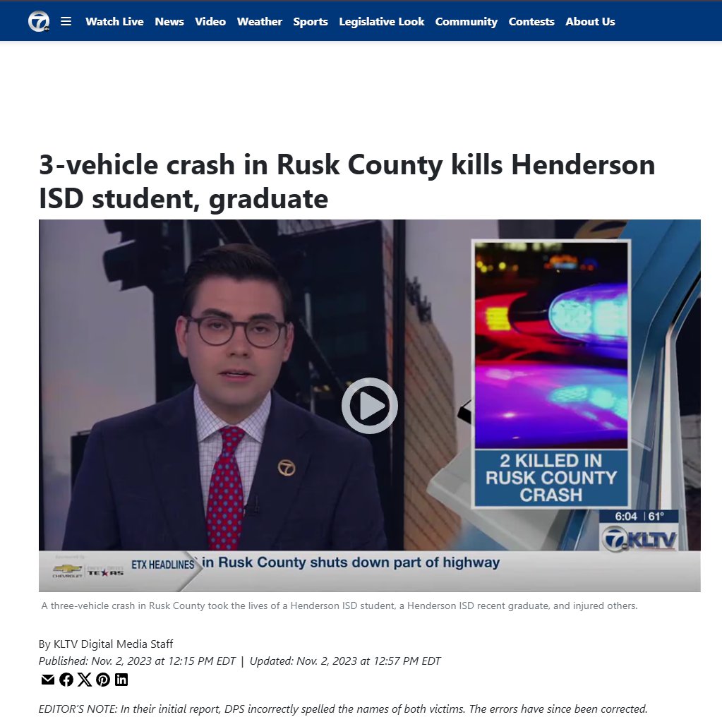 KLTV: 3-vehicle crash